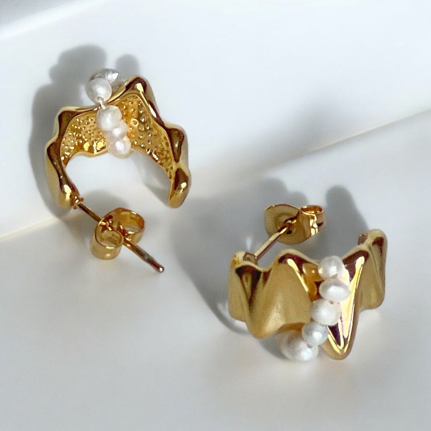 Gold and Pearl Earrings